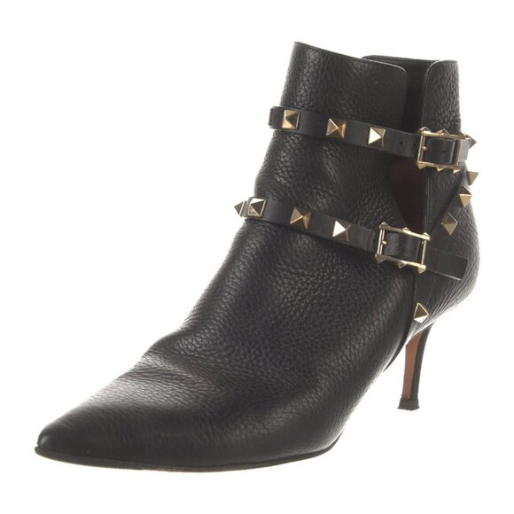 Valentino Leather Ankle Moto Boots - Picture 1 of 4